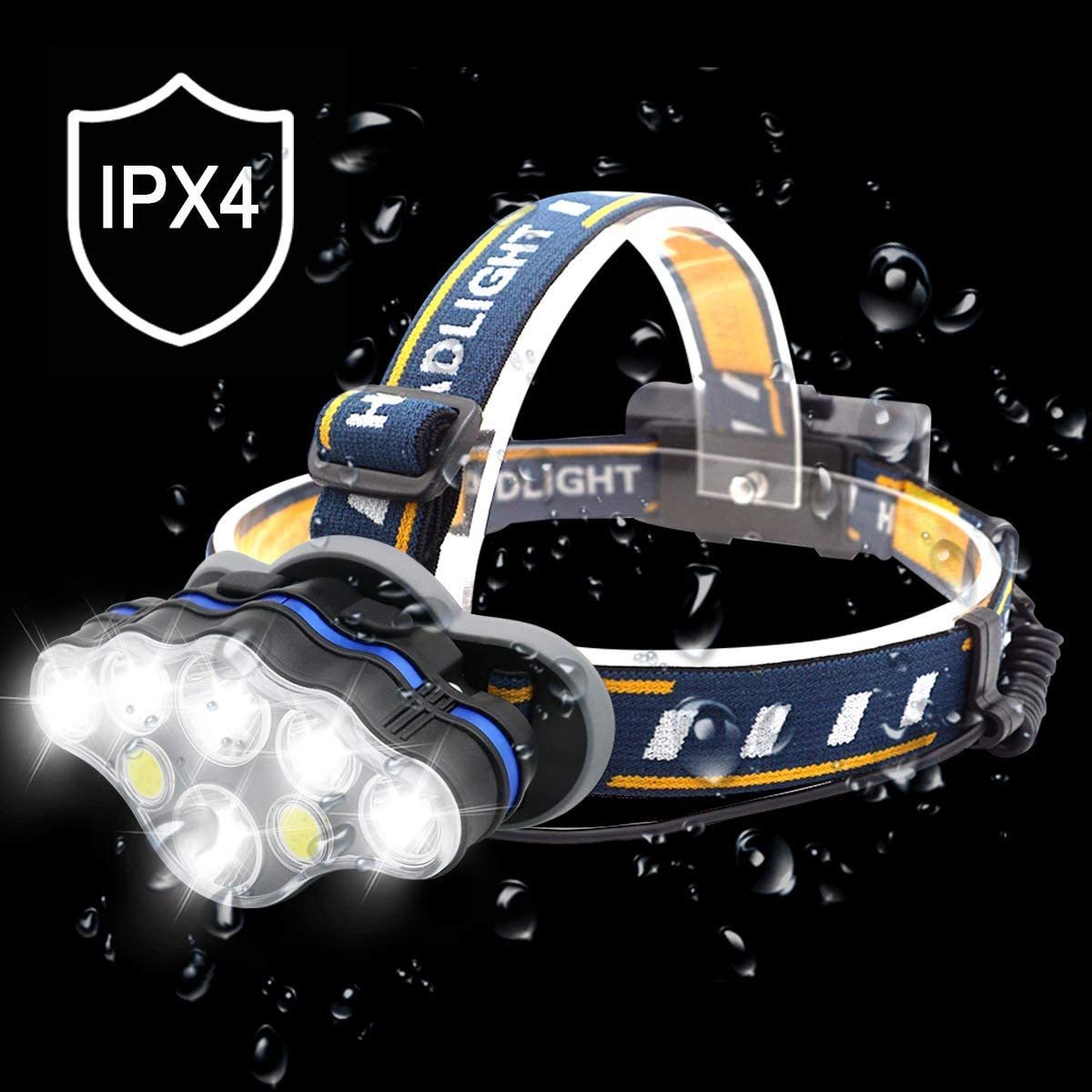 HL1 Head Torch 18000 Lumen Super Bright Waterproof USB Rechargeable Headlight LED Headlamp For Outdoor