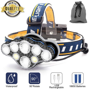 HL1 Head Torch 18000 Lumen Super Bright Waterproof USB Rechargeable Headlight LED Headlamp For Outdoor