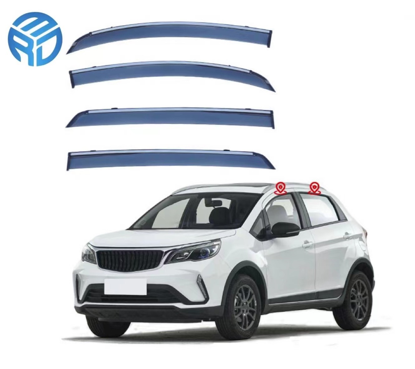 MRD For Geely Vision X3  Pro 2017-2022 Visor Vent Sun Shade Rain Guard Window Visor Rain Guard car Door Visor