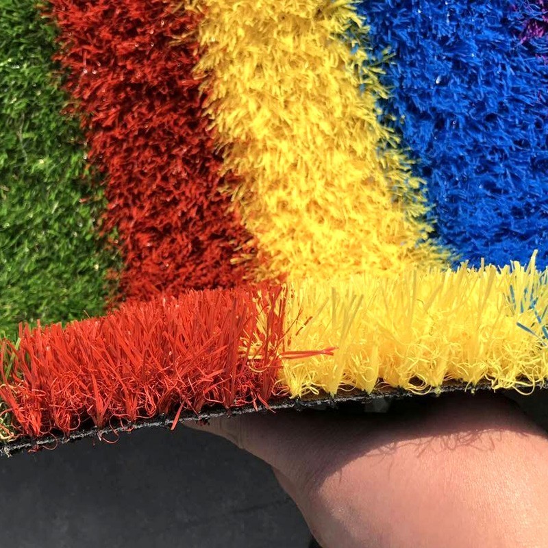 Colorful Artificial Grass Beautiful Grass Carpet Red Green Blue Purple Rainbow Artificial Grass Lawn