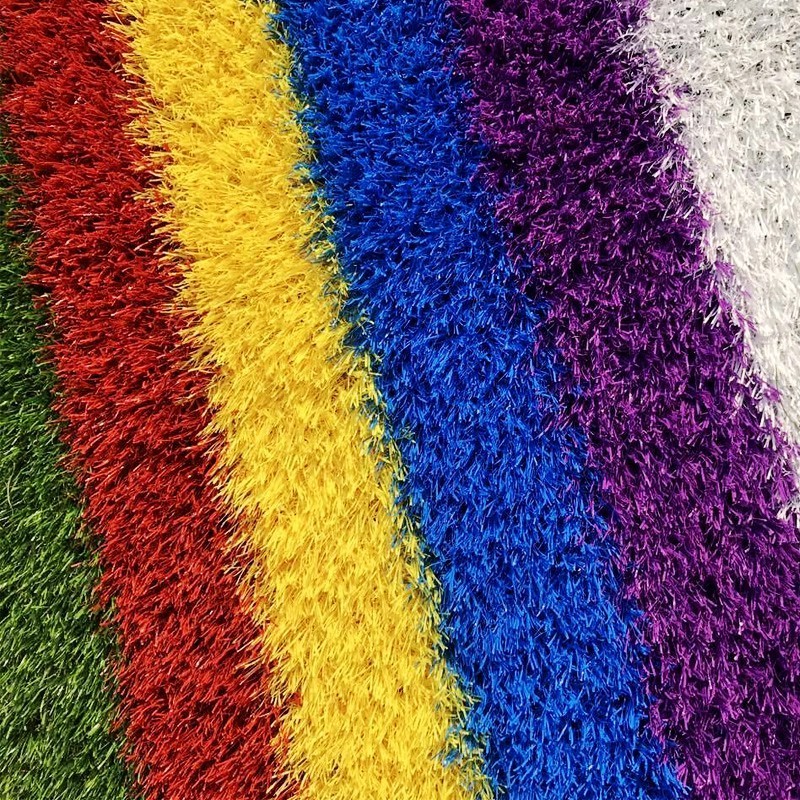 Colorful Artificial Grass Beautiful Grass Carpet Red Green Blue Purple Rainbow Artificial Grass Lawn