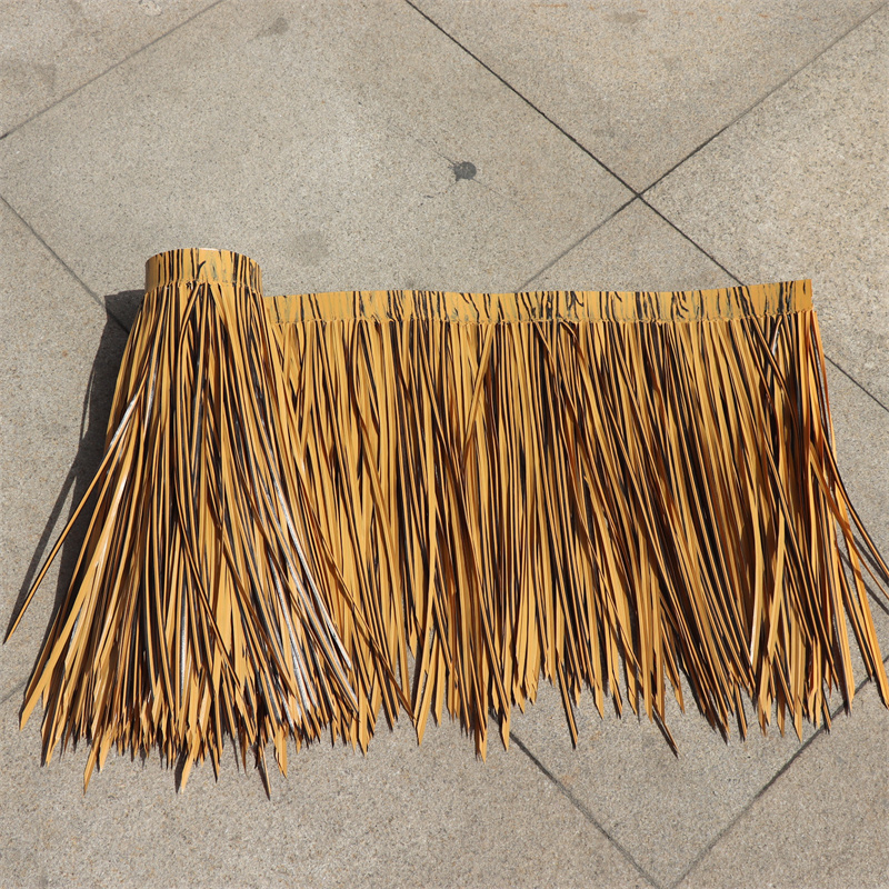 Ecofriendly Plastic Grass Thatch Roofing Chaume Leaf Straw Roof Artificial Synthetic Thatch Roofing