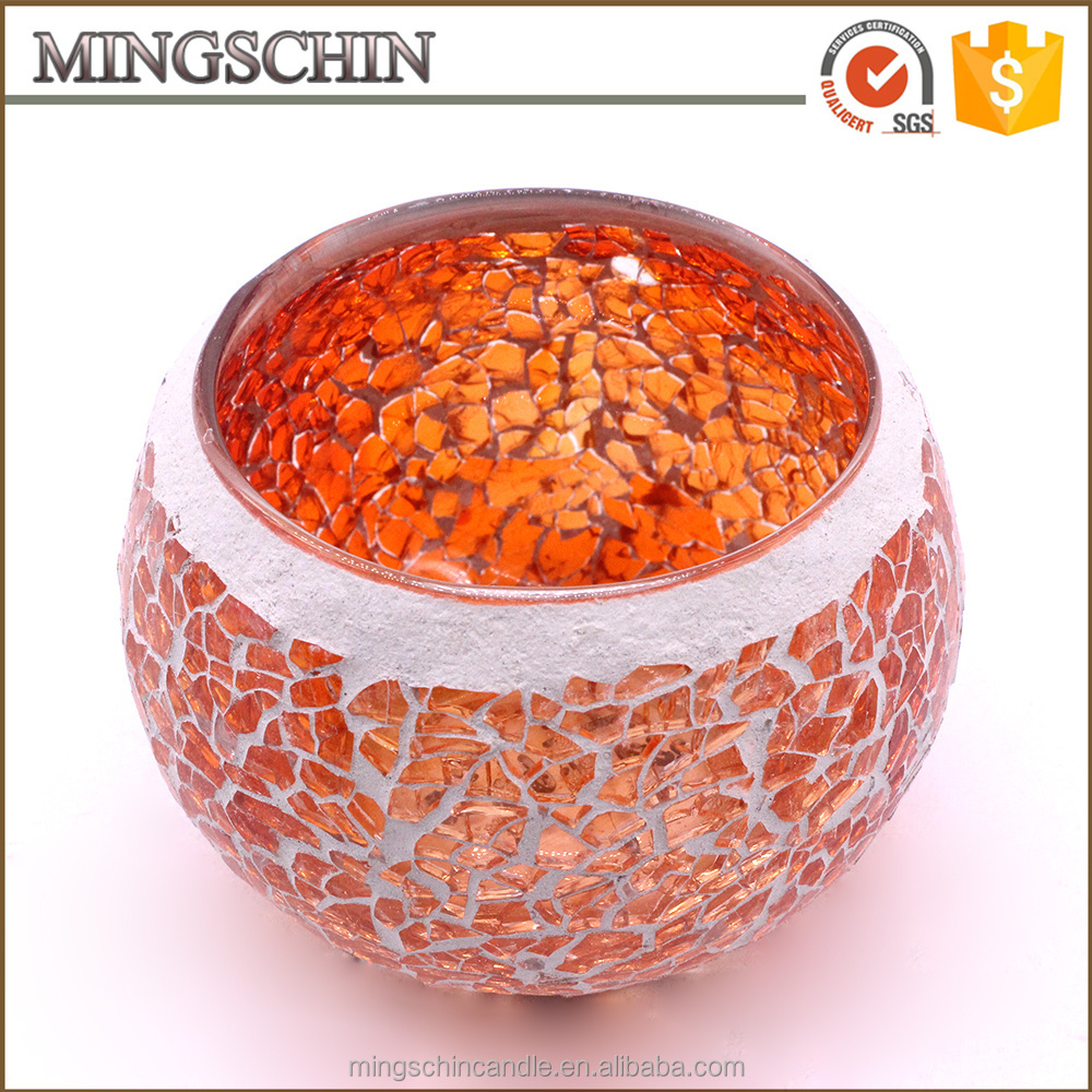 Ceramic hande made decorative tealight mosaic glass candle holder