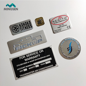 metal sticker custom brand logo brushed stainless steel self adhesive metal nameplate