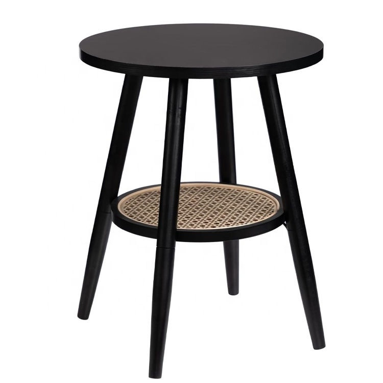 Living Room Wholesale modern 2 Tire Round Wood Side End Table for Sofa Side