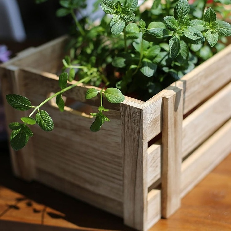 Natural Decorative Farmhouse Rustic Unfinished Small Nesting Wooden Crates for Display