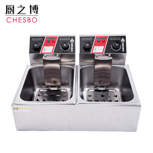 5000W 12 Liter Commercial Restaurant Dual Tank 6L Electric Countertop Deep Fryer for kfc fryer machine