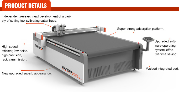 Meeshon cnc oscillating knife cutting machine for rubber cork Asbestos non-asbestos graphite gasket materials