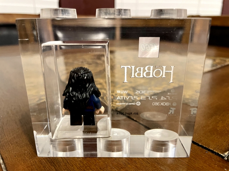 Mingshi Custom Acrylic Lego TT Games Trophy Brick The Hobbit SDCC  Rare Display Box Only Acrylic Brick No Toy