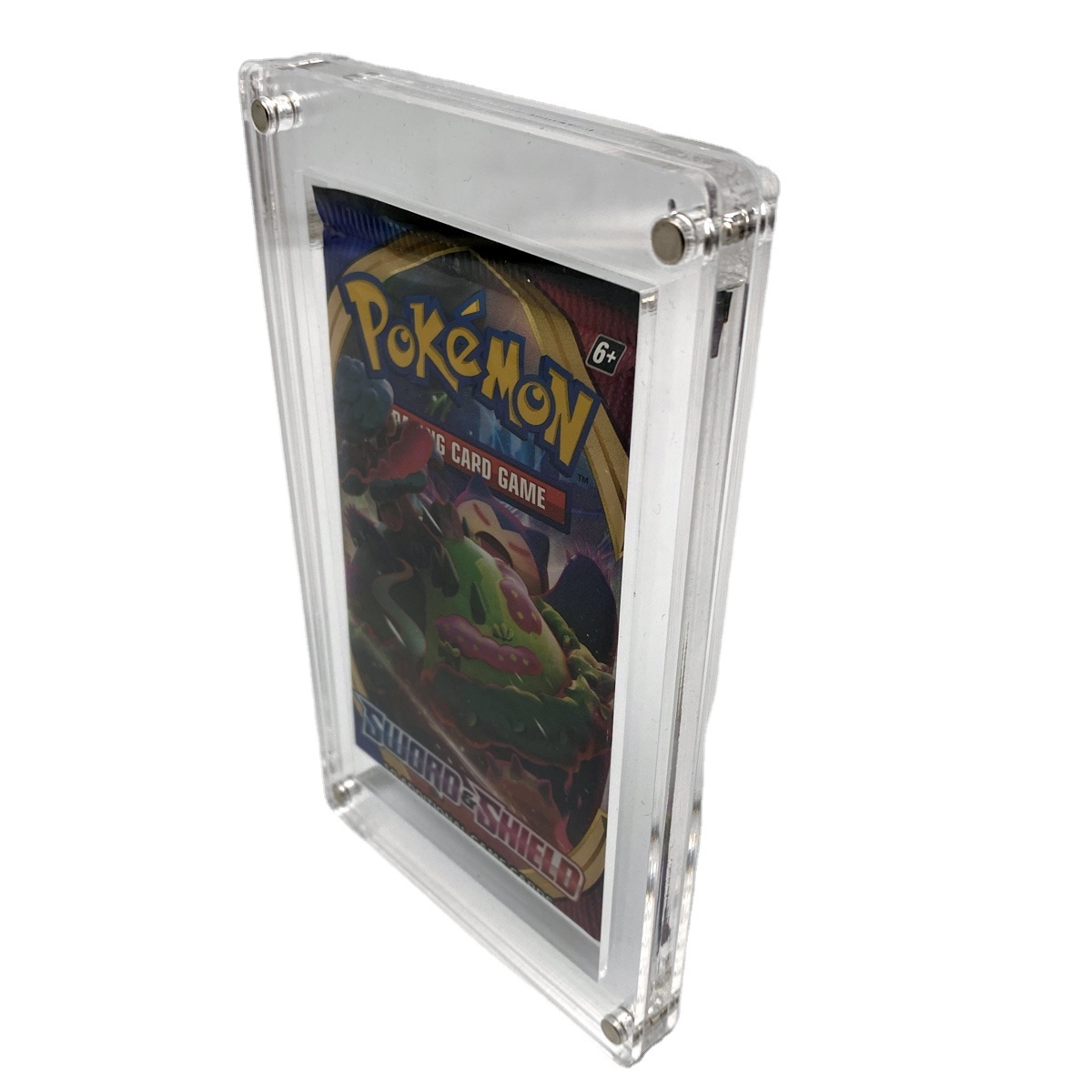 MingShi Pokemon Acrylic 3,4 or 5 Booster card Pack Frame Display Case Magnet Locks