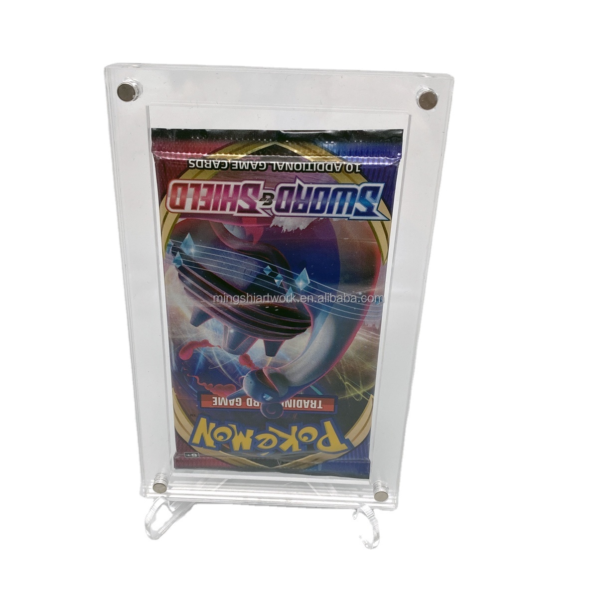 MingShi Pokemon Acrylic 3,4 or 5 Booster card Pack Frame Display Case Magnet Locks