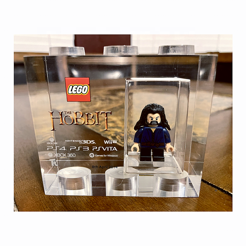 Mingshi Custom Acrylic Lego TT Games Trophy Brick The Hobbit SDCC  Rare Display Box Only Acrylic Brick No Toy