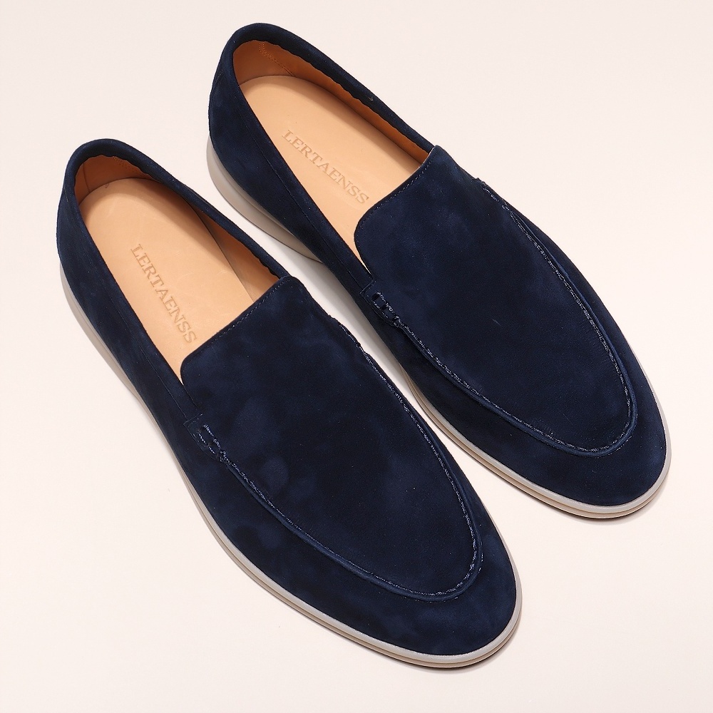 Luxury Hand made 100%genuine leather casual men's suede loafers high quality logo customization walking Wholesale  shoes for men