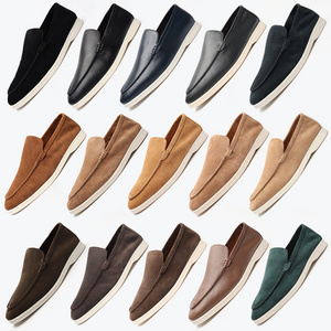 Luxury Hand made 100%genuine leather casual men's suede loafers high quality logo customization walking Wholesale  shoes for men