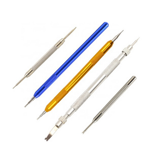 Wholesale 0.8mm 1.2mm double head stainless steel watch band repair set removal spring bar tool