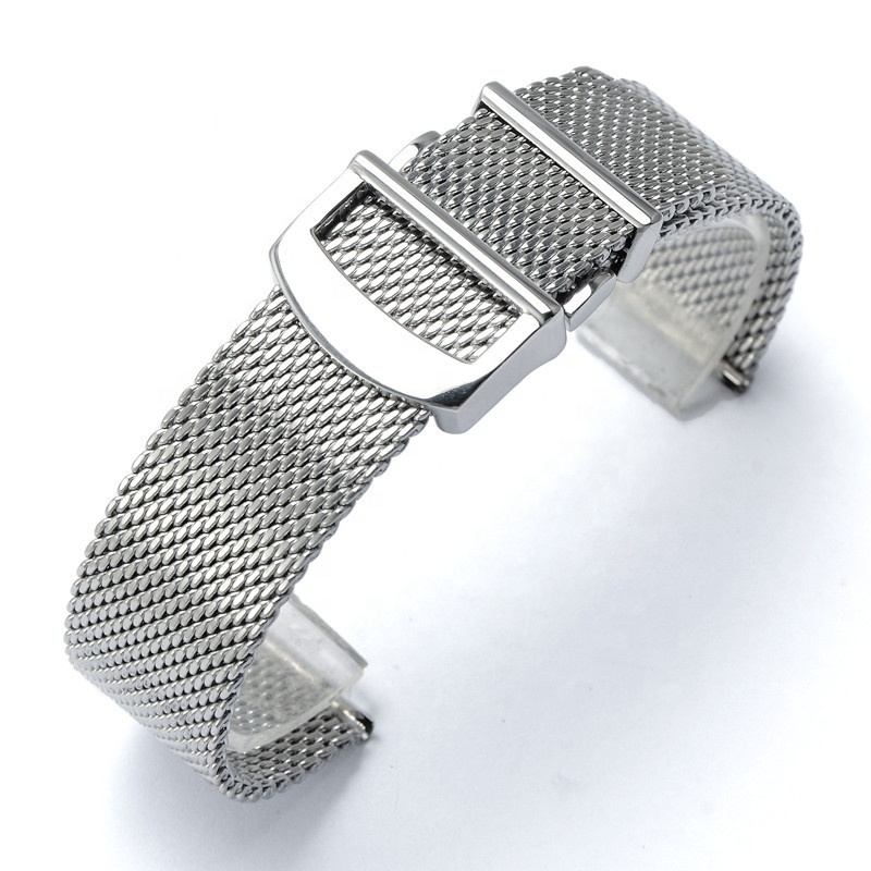 adjustable metal milanese watch band for IWC watch stainless steel black 20 22 mm mesh strap