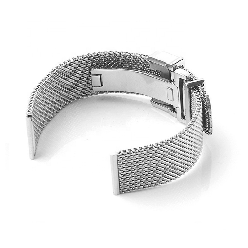 adjustable metal milanese watch band for IWC watch stainless steel black 20 22 mm mesh strap