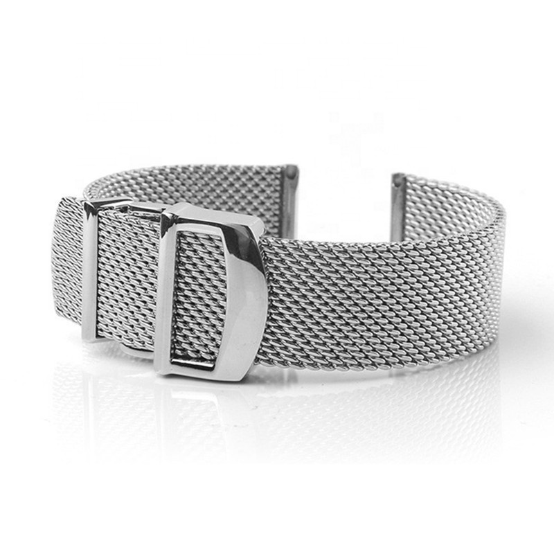 adjustable metal milanese watch band for IWC watch stainless steel black 20 22 mm mesh strap