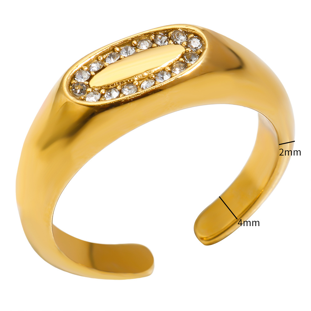 Luxury Fashion Jewelry Ring For Woman Gold Plated Rhinestones Wedding Ring Simple Romantic Dance Party Classical Jewellery