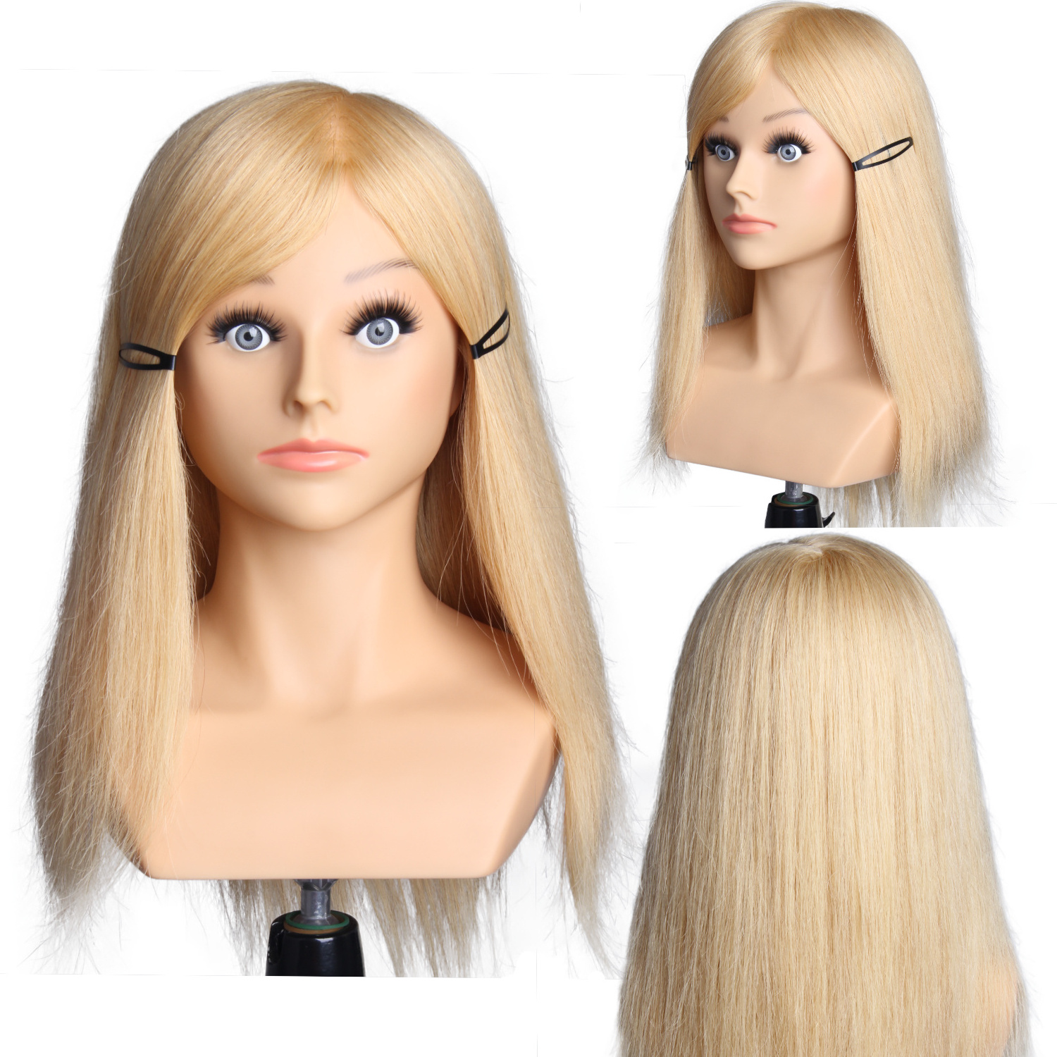 Wholesale Customization Salon Practice Hairdresser Cosmetology 100% Human Hair Braiding Afro Training Mannequin Dummy Doll Head