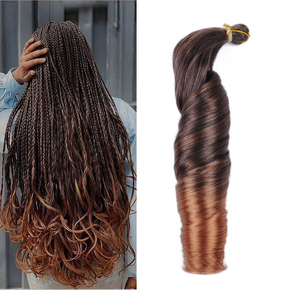 Best selling spiral french curl wave style curly wavy afro kinky extensions synthetic braids for african hair attachments