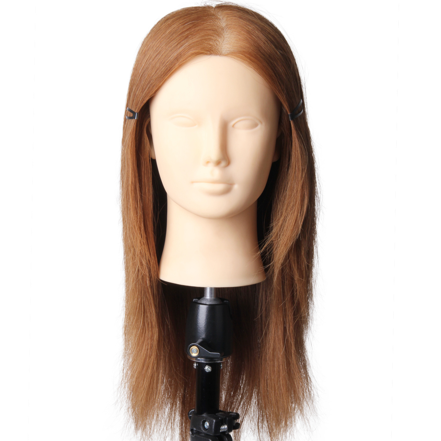 New training head with blonde hair doll professional hairdressing head mannequin without makeup face gold hair manican head