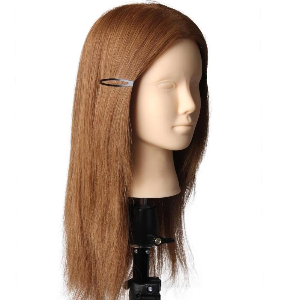 New training head with blonde hair doll professional hairdressing head mannequin without makeup face gold hair manican head