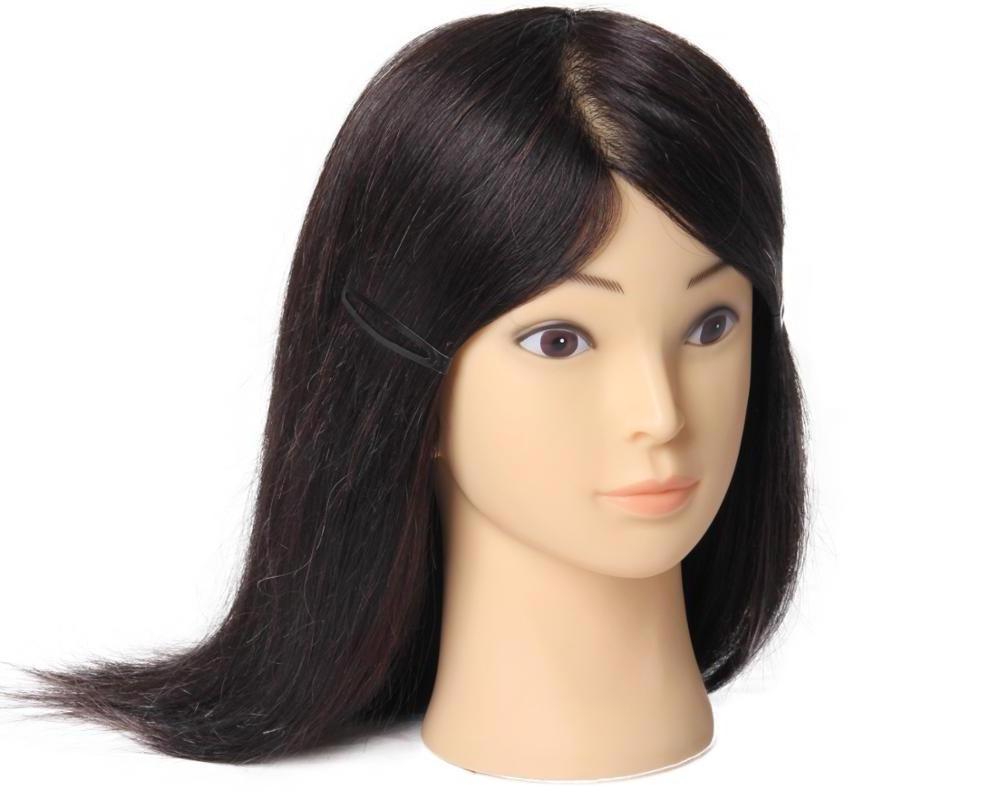 100% Human Hair Training Head Short Black Hair For Salon Hairdressing Professional  Mannequin Dolls