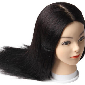 Human Hair Mannequin Head with 30% Mixed Real Hair  Cosmetology Practice Hairdressing Doll Women Head