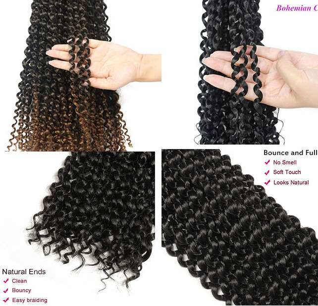 Passion Twist Water Wave Braiding Hair for Butterfly Style Crochet Braids Bohemian Hair Extensions Crochet Hair For Black Women