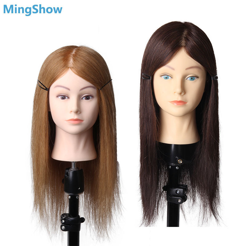 Wholesale Customization Salon Practice Hairdresser Cosmetology 100% Human Hair Braiding Afro Training Mannequin Dummy Doll Head