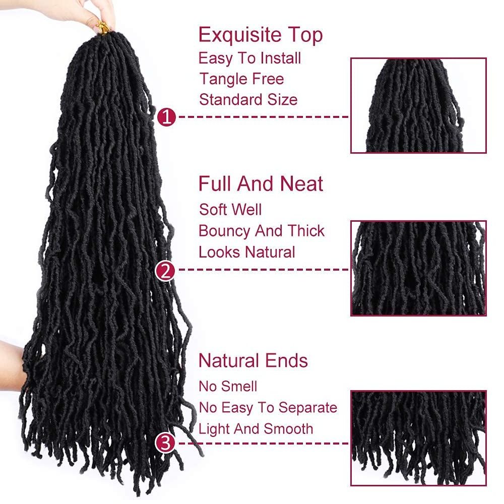 Nu Gypsy Locs 18 Inch Jumbo Ombre Faux Locs Crochet Hair Goddess Locs Wavy Crochet Hair Extensions