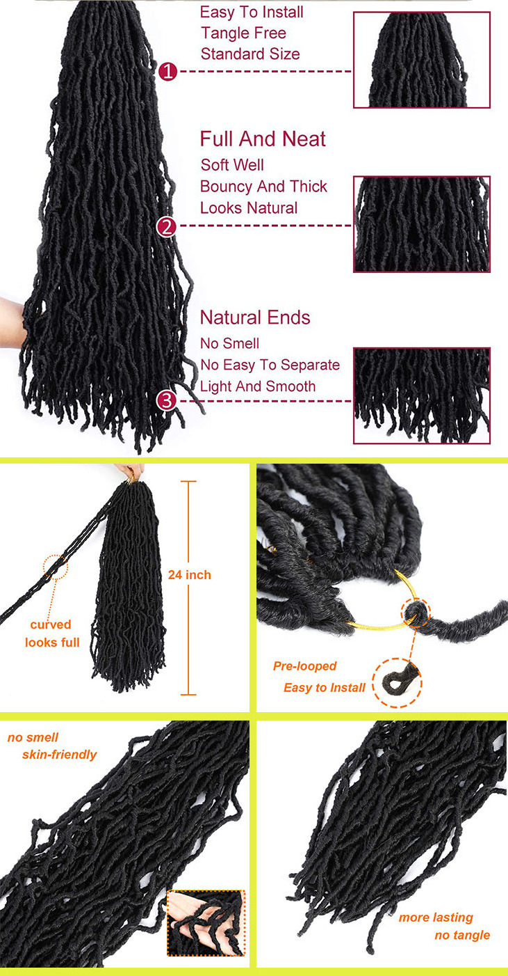 Nu Gypsy Locs 18 Inch Jumbo Ombre Faux Locs Crochet Hair Goddess Locs Wavy Crochet Hair Extensions