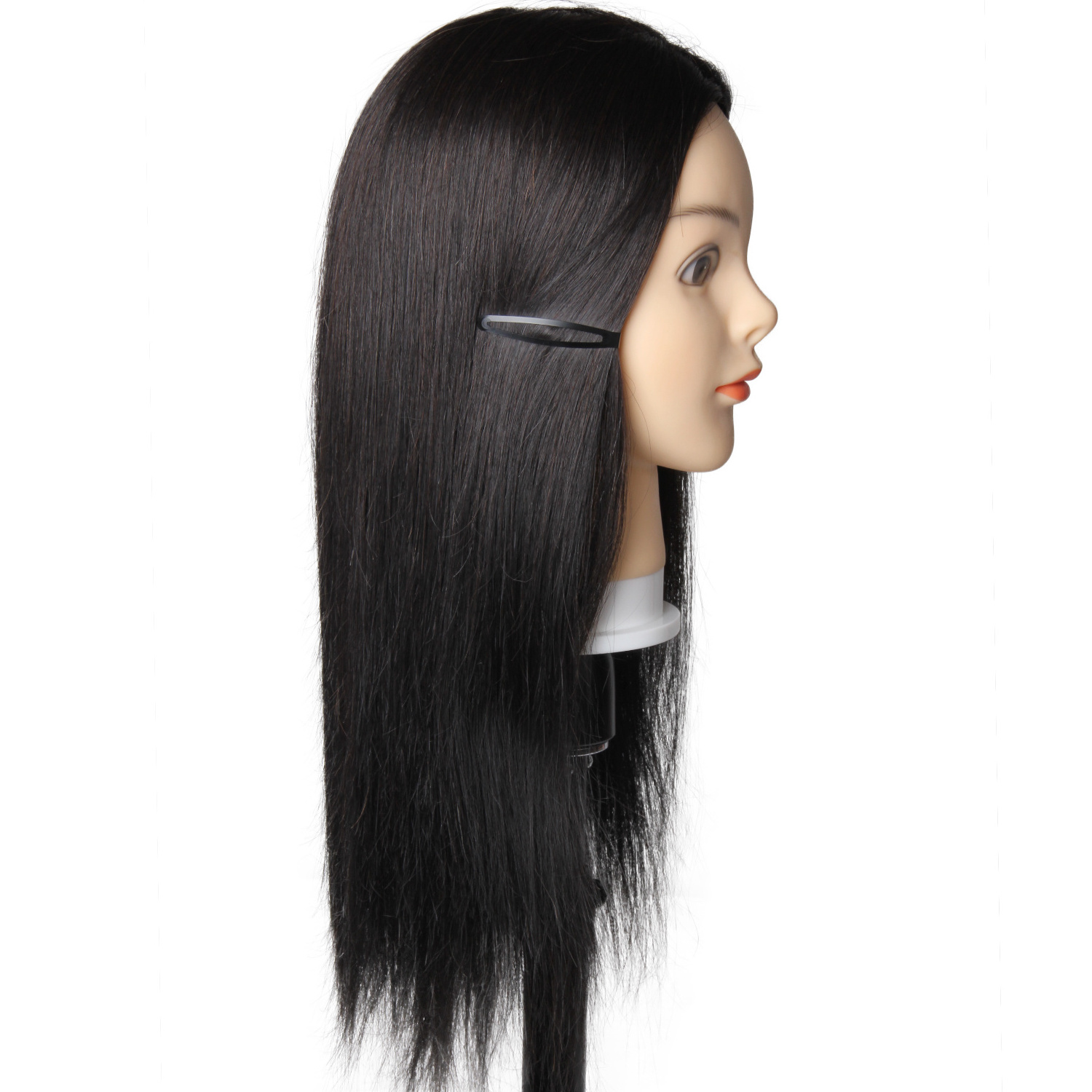 Human Hair Mannequin Head with 30% Mixed Real Hair  Cosmetology Practice Hairdressing Doll Women Head