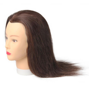 100% Real Human Hair Salon Training Head Hairdressing Styling Mannequin Doll