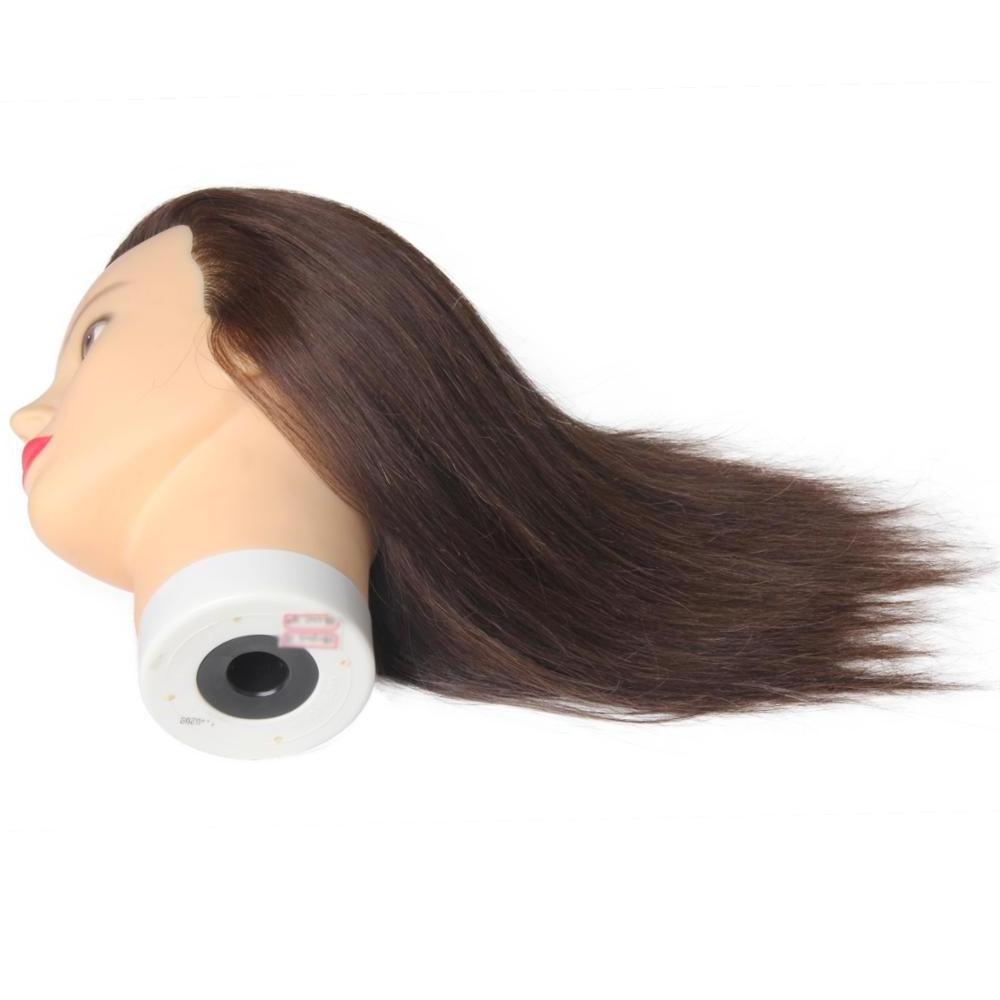 100% Real Human Hair Salon Training Head Hairdressing Styling Mannequin Doll