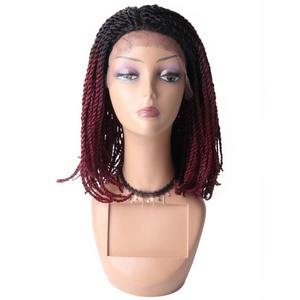 16" twisted ombre braided lace wig with baby hair