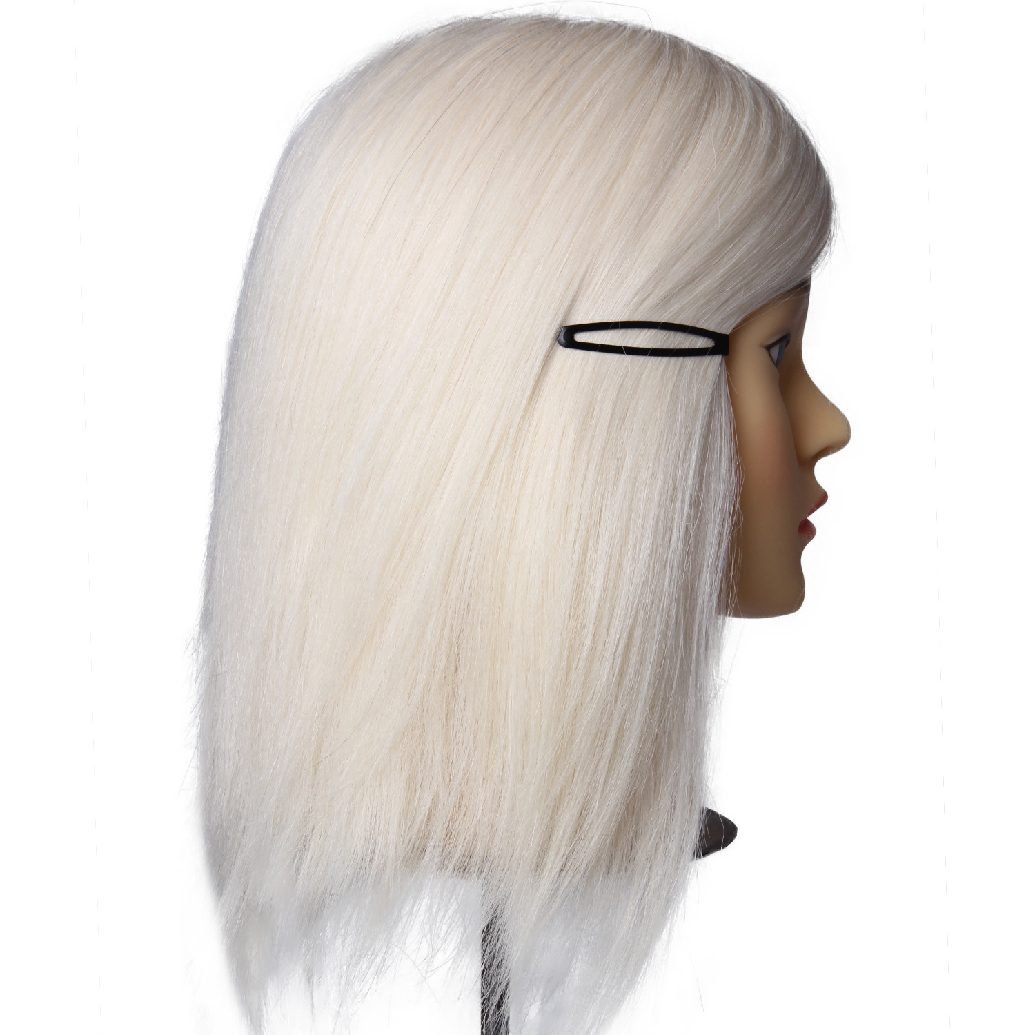 White color short goat hair mannequin head makeup training for sale