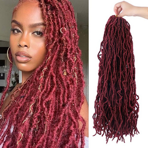 Nu Gypsy Locs 18 Inch Jumbo Ombre Faux Locs Crochet Hair Goddess Locs Wavy Crochet Hair Extensions