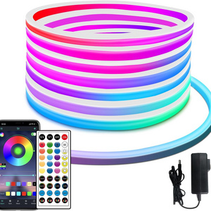 Hot Sale 1 Cm Cut 5M  Ip65  Led Neon Strip Light  12V 24V 220V Flexible Soft Led Neon Strip Light Flex