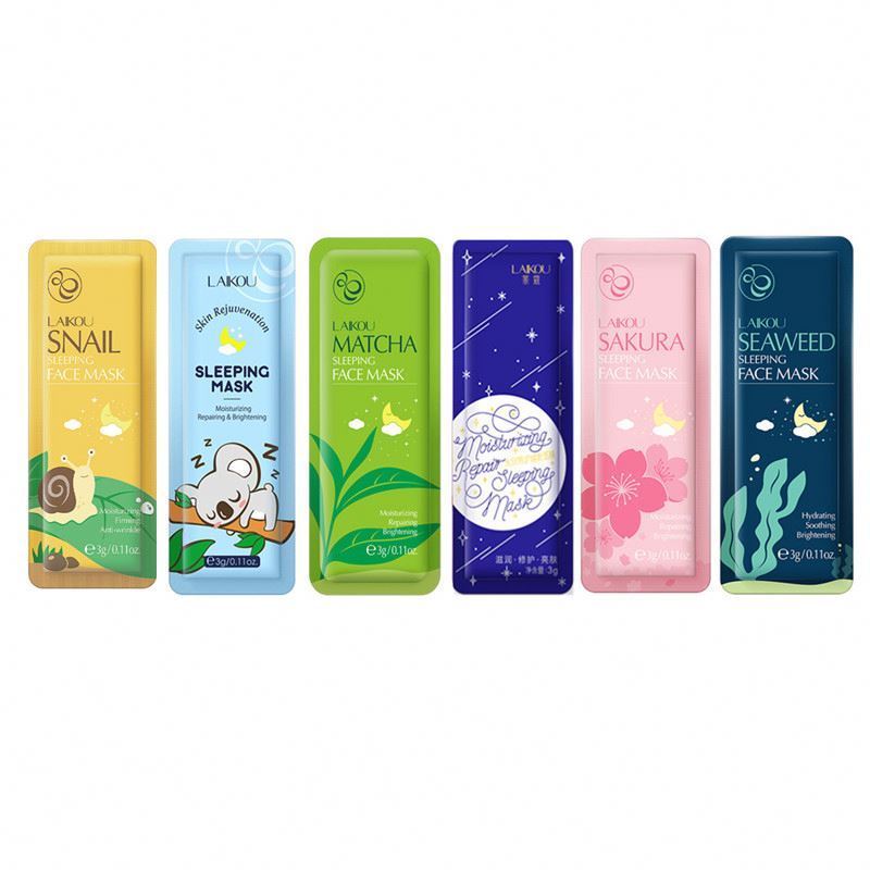 Laikou hydrating moisturizing repairing brightening firming anti wrinkle sakura seaweed snail koala matcha sleeping face mask