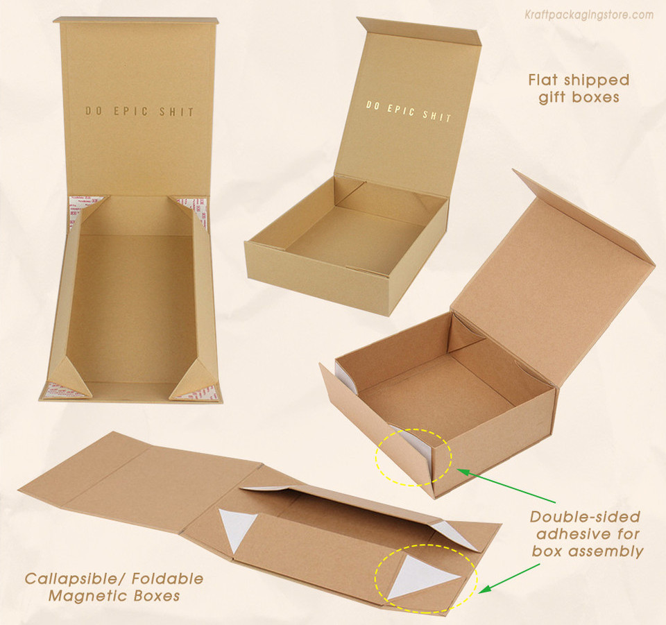 High Quality Oem Custom Logo Collapsible Hat Rigid Shoe Cardboard Gift Folding Box With Magnetic Closure