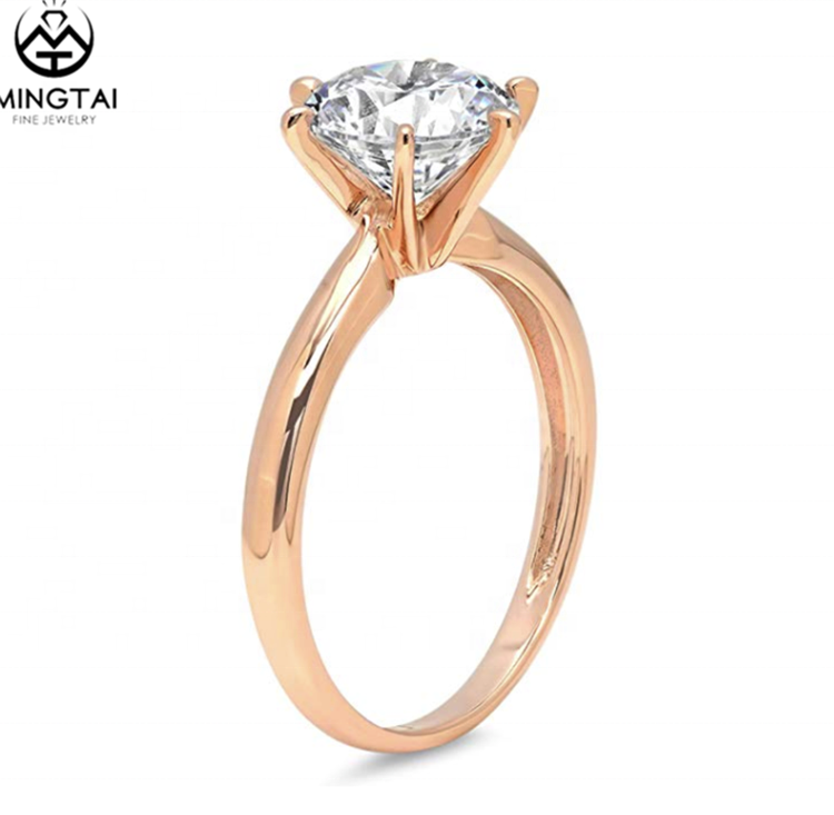 OEM Round Cut Gold Ring Fashion Jewelry Big Zircon Mexican Engagement Rings