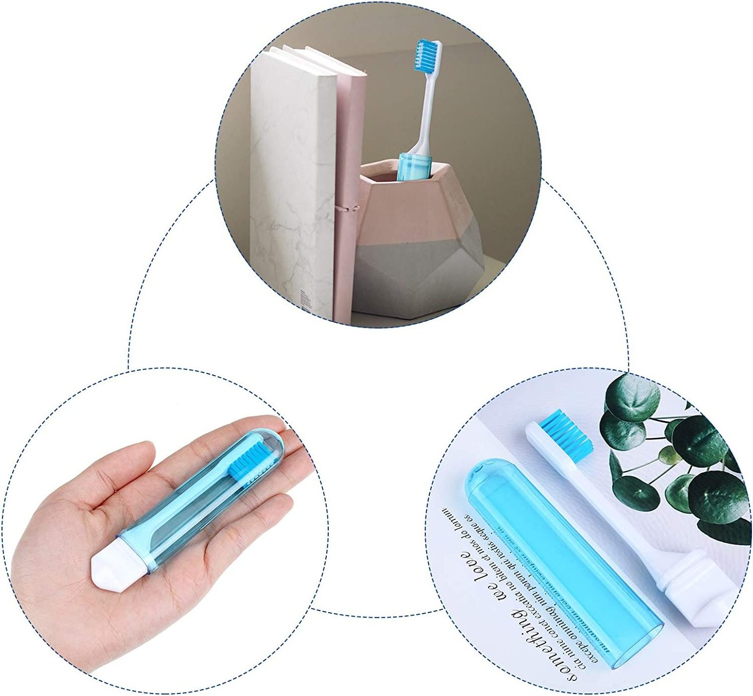 6 Pieces Travel Camping  School  foldable Toothbrush Mini Travel Toothbrush Kit Folding Toothbrush