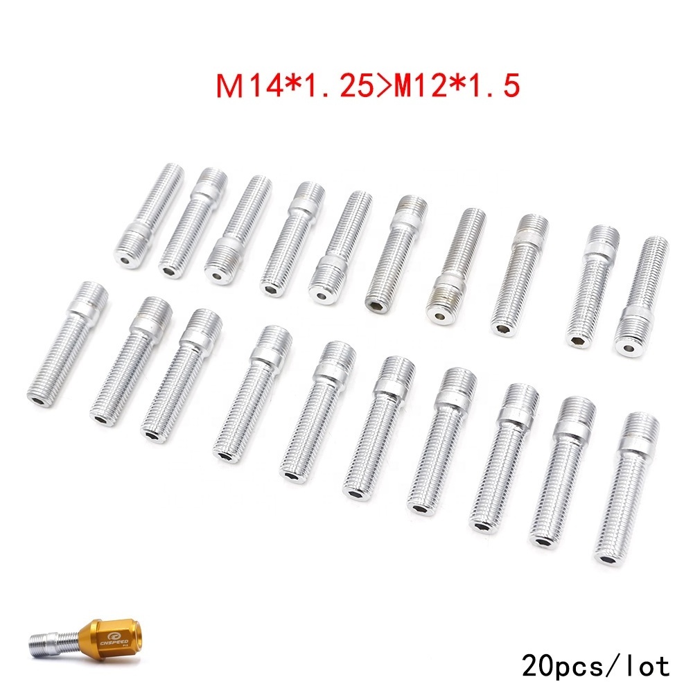 20Pcs M14*1.25 To M12*1.5 Wheel Stud Conversion Tall Lug Bolts To Studs