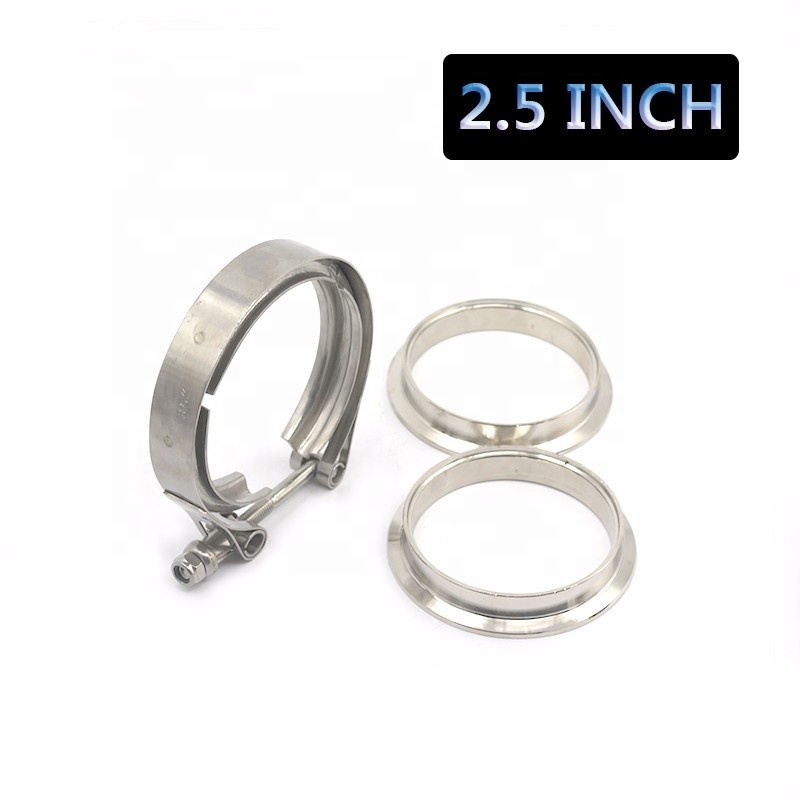 Performance 2.5 Inch Car Exhaust V Band Clamp Flange Kit Stainless Steel Quick Release Clamp