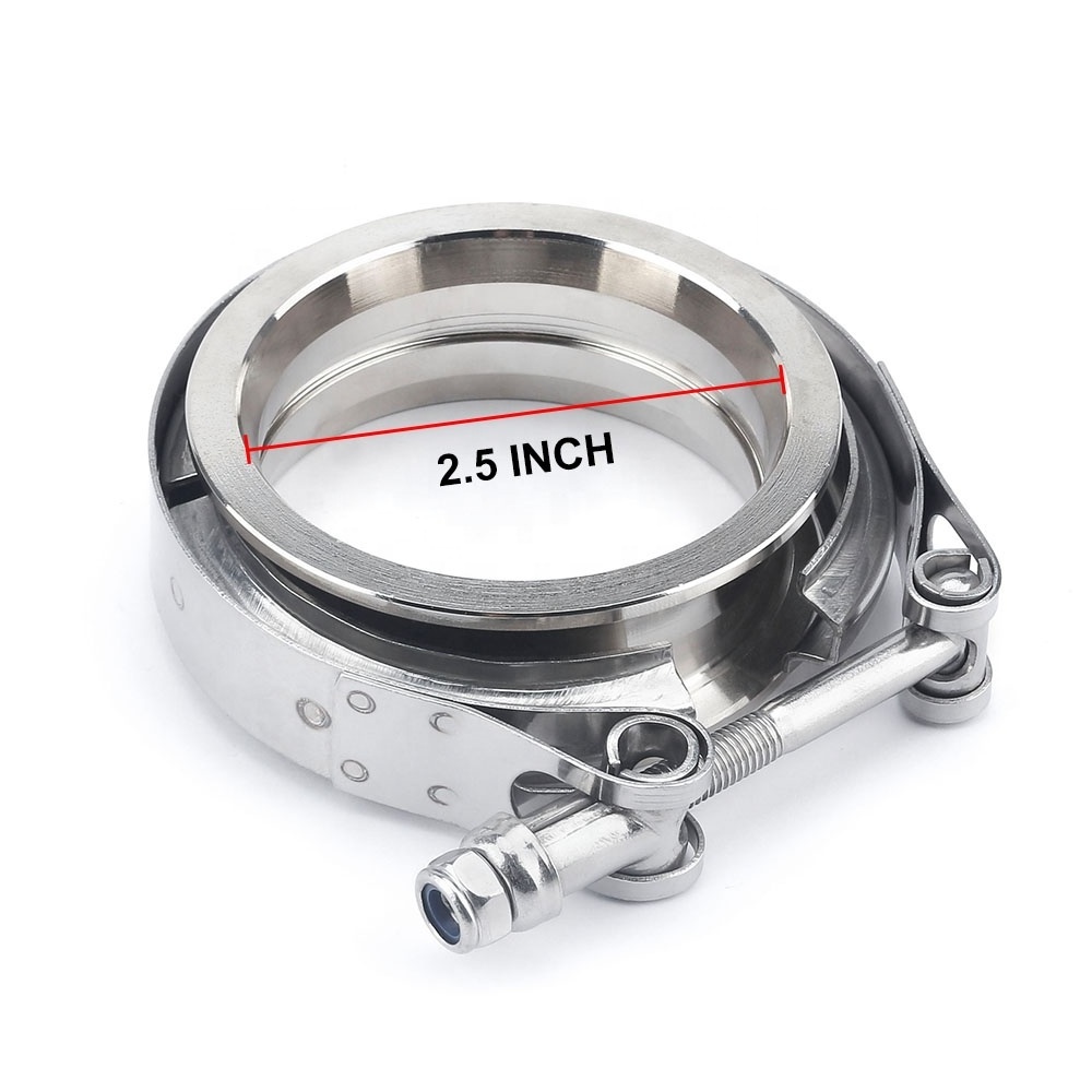 Performance 2.5 Inch Car Exhaust V Band Clamp Flange Kit Stainless Steel Quick Release Clamp