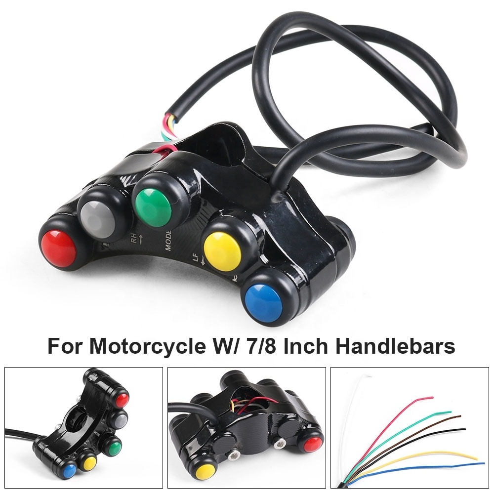 Universal 7 button Motorcycle Switches Race Bikes Motocross 22mm Handlebar Switches Assembly Headlight Indicator Horn Switch