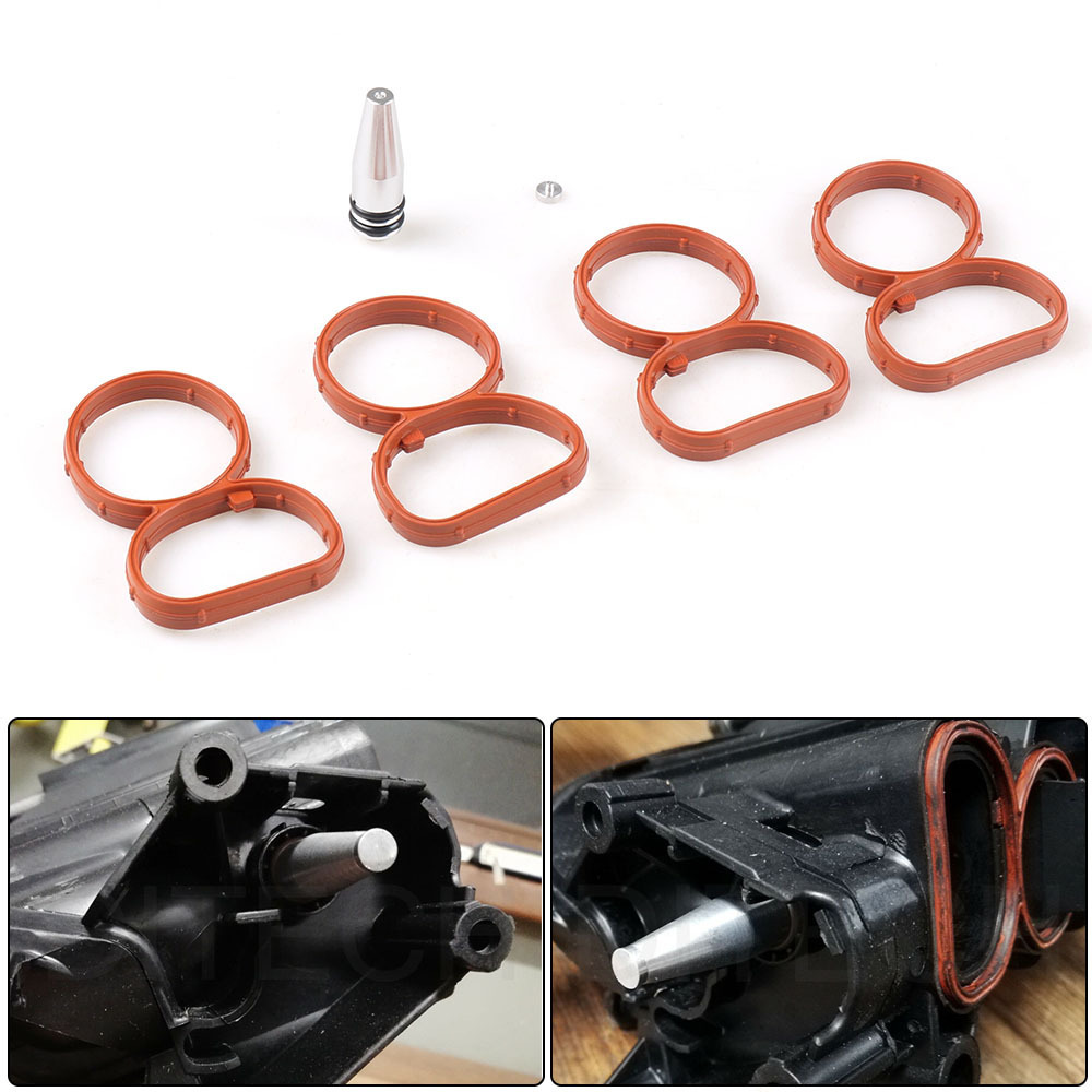 Car Swirl Flap Blank Bung Flaps Removal Plug With 4 Gaskets For BMW N47 2.0D Engine Repair Replacement Accessories Kit