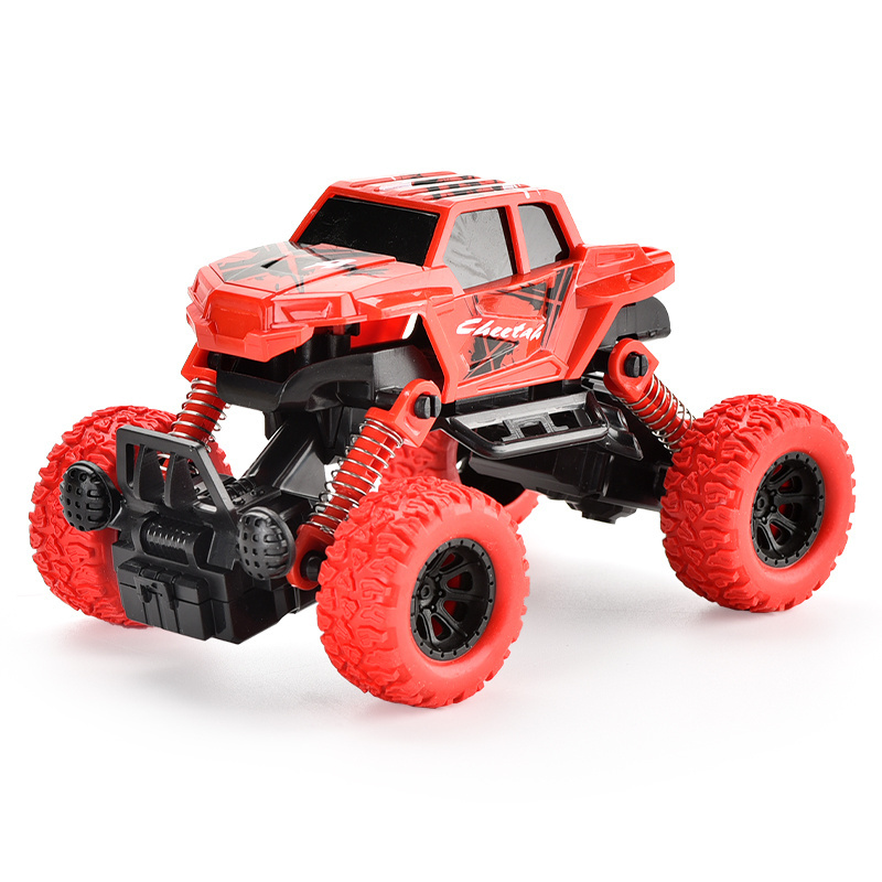 Hot Selling Friction Toy Vehicle Four Wheel Drive Cartoon Double Pull Back Climbing Car